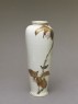 Satsuma style vase depicting a bird perched on a cherry tree (oblique)