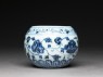 Blue-and-white jar with flowers (side)