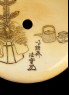 Manjū netsuke depicting manzai dancers at New Year (detail)