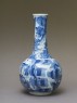 Bottle in the Chinese 'transitional style' with figures in a landscape (side)