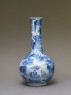 Bottle in the Chinese 'transitional style' with figures and bottle-brush trees (side)