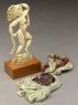 Figure of a female nude, and box containing a textile with double-dorje wax seal (oblique)