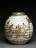 Satsuma style vase with archers and warriors (side)