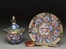 Lidded bowl with astrological decoration (oblique, with EA2009.2.b (lid), EA2009.3 (saucer) and EA2009.4)