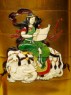 Inrō depicting the bodhisattva Fugen Bosatsu, and attached to a netsuke and ojime (detail)