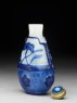 Glass snuff bottle with lotus flowers (side, open)