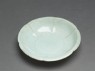 White ware dish with lobed sides (oblique)