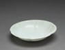 White ware dish with lobed sides (oblique)