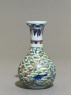 Wucai ware vase with fish amid waves (side)