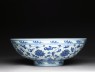 Blue-and-white bowl with lotus scrolls (side)
