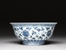 Blue-and-white bowl with lotus scrolls (side)