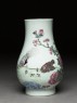 Vase with chickens and flowers (side)