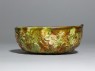 Bowl with floral decoration and three-colour glaze (side)