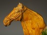 Earthenware horse with saddle (detail, head)