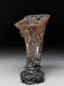 Rhinoceros horn libation cup with bronze-style decoration (side)