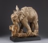 Elephant with mahout (oblique)