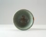 Greenware bowl with lotus petals (oblique)