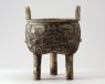Ritual food vessel, or ding, with taotie mask pattern (oblique)