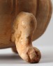 Greenware incense burner with feet in the form of animal paws (oblique)