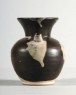 Huangdao black ware ewer with white splashes (oblique)