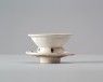 Cizhou ware cup and stand with dotted florets (oblique)
