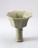 Greenware octagonal stem cup with floral decoration (oblique)