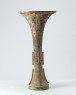 Ritual wine vessel, or gu, with taotie mask pattern (oblique)