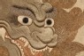 Two shishi, or lion dogs, and their young beneath a waterfall (detail, Cat. No. 5)